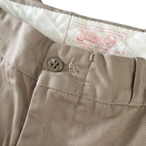 Vtg 60s Creighton Khaki Military USN Navy Sanforized Workwear Cotton Tan 32"